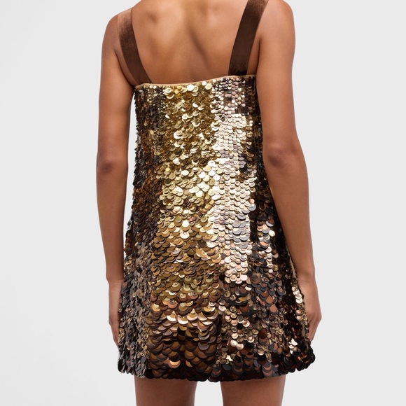 Oscar de la Renta Ombré Paillette Embroidered Mini Dress - Picture 3 of 4